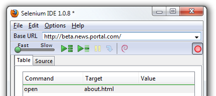 Selenium IDE Beta URL